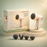 VELURA Shiatsu Massage Gun SRK-11 – Deep Tissue Percussion Massager with 6 Speed Levels & 4 Massage Heads