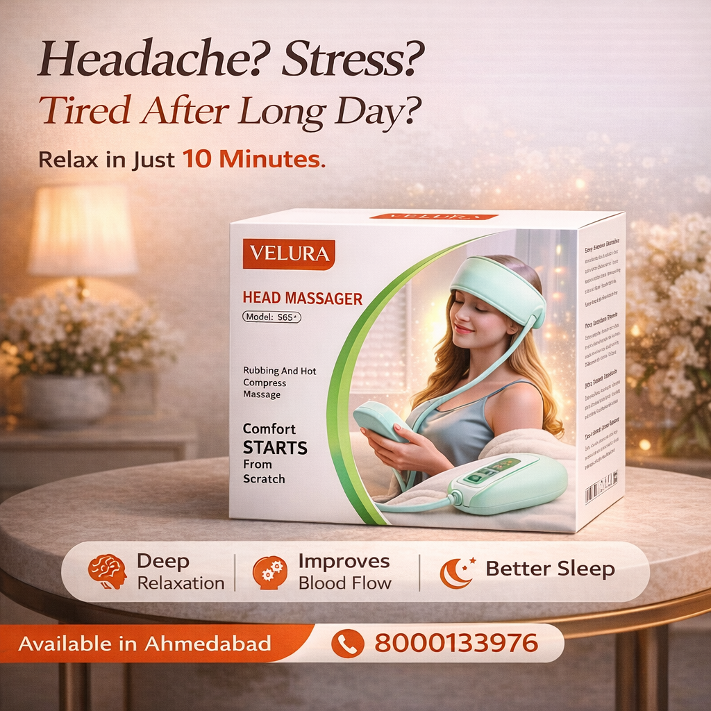Velura Electric Head Massager SRK-7 with Heat Therapy – Relaxation, Stress Relief & Better Sleep