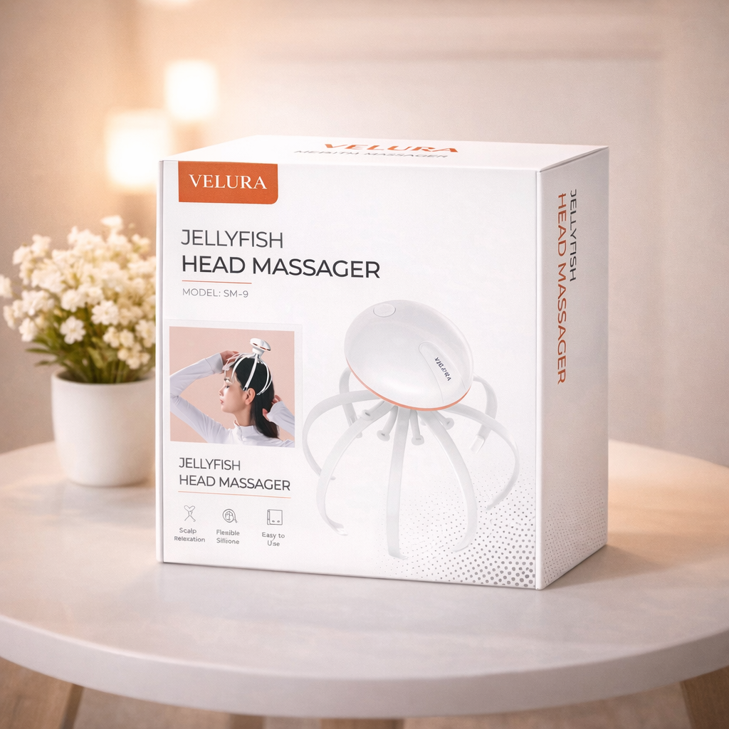 VELURA Jellyfish Head Massager SRK-8 – Electric Scalp Massager for Stress Relief & Deep Relaxation