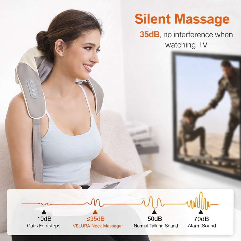 VELURA Shoulder & Neck Massager SRK-14 – Deep Kneading Shiatsu Massage with Heat Therapy