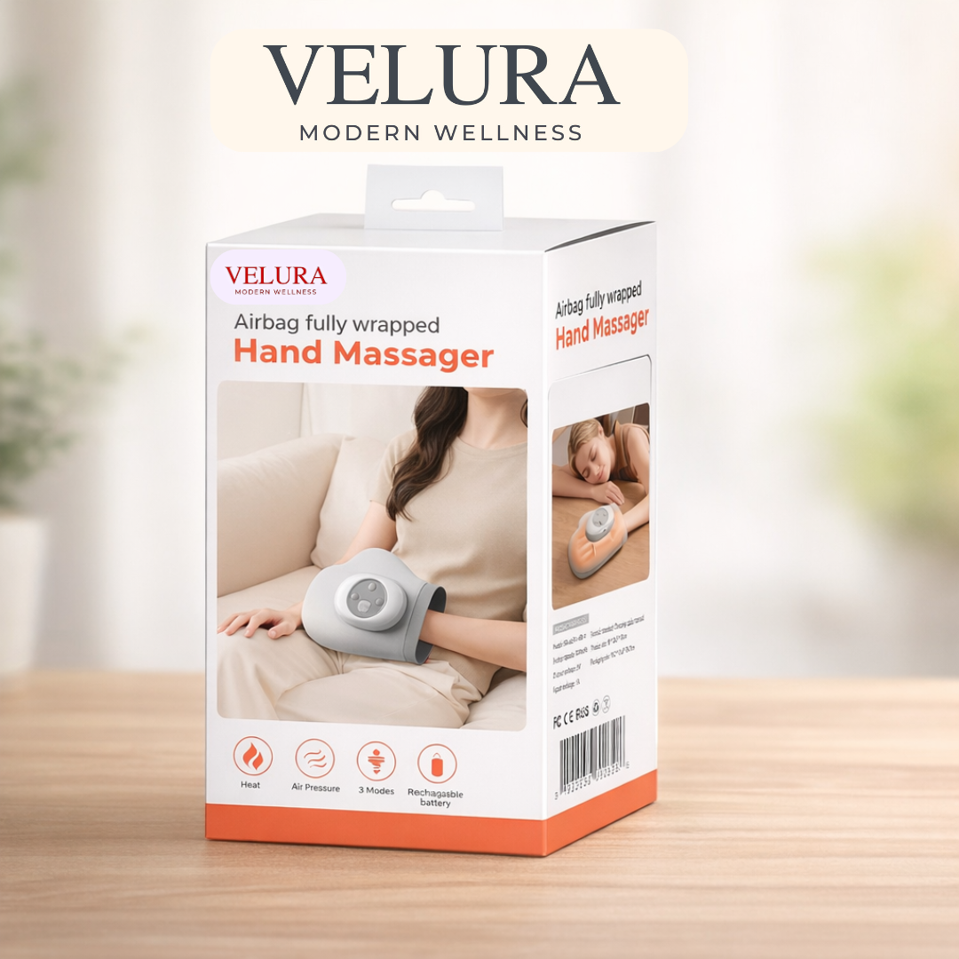 VELURA Air Compression Hand Massager SRK-13 – Heat Therapy & Pain Relief Device