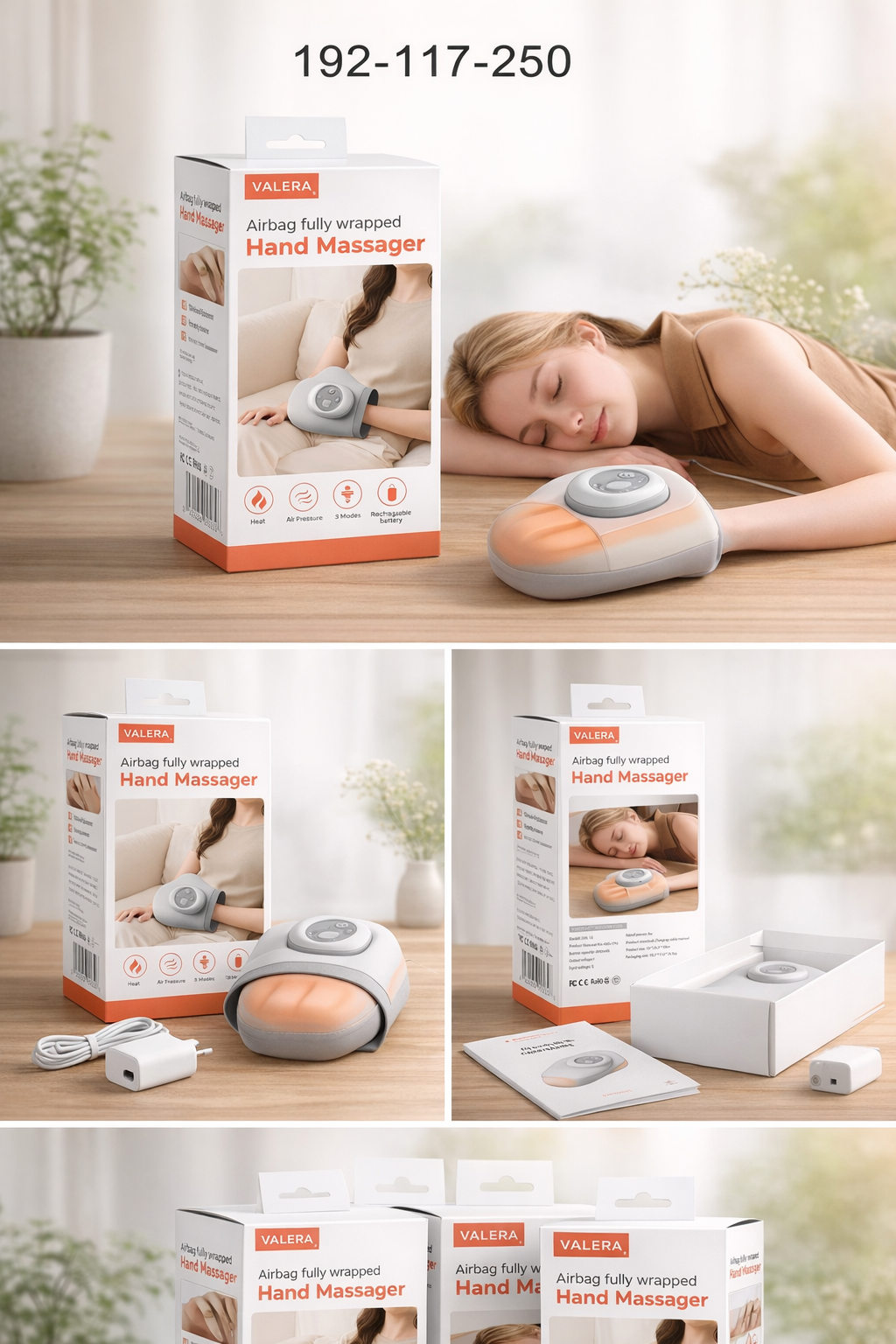 VELURA Air Compression Hand Massager SRK-13 – Heat Therapy & Pain Relief Device