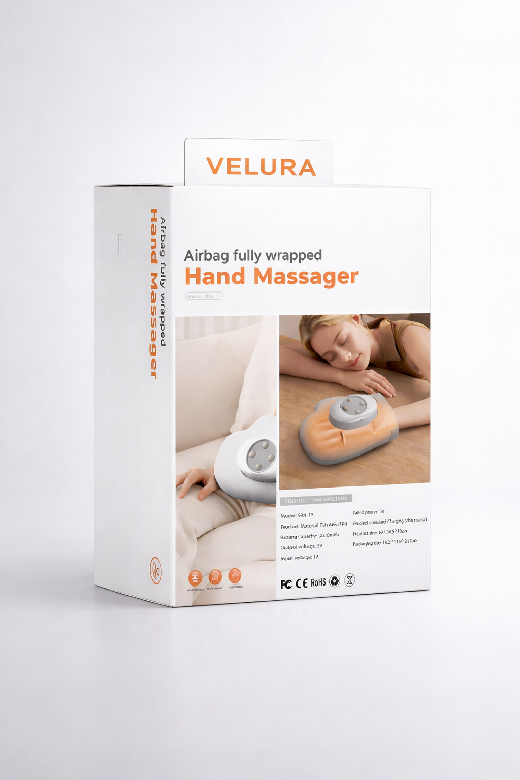 VELURA Air Compression Hand Massager SRK-13 – Heat Therapy & Pain Relief Device