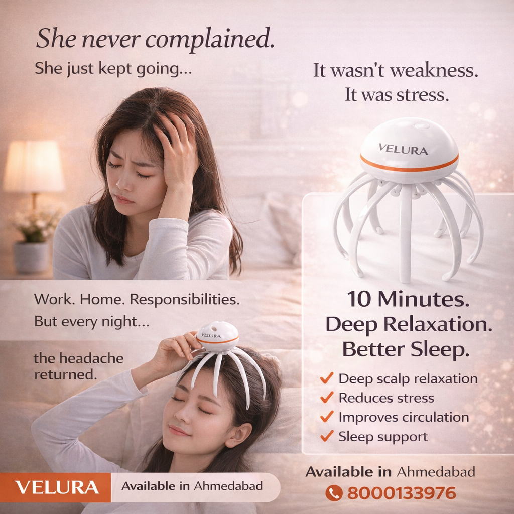 VELURA Jellyfish Head Massager SRK-8 – Electric Scalp Massager for Stress Relief & Deep Relaxation