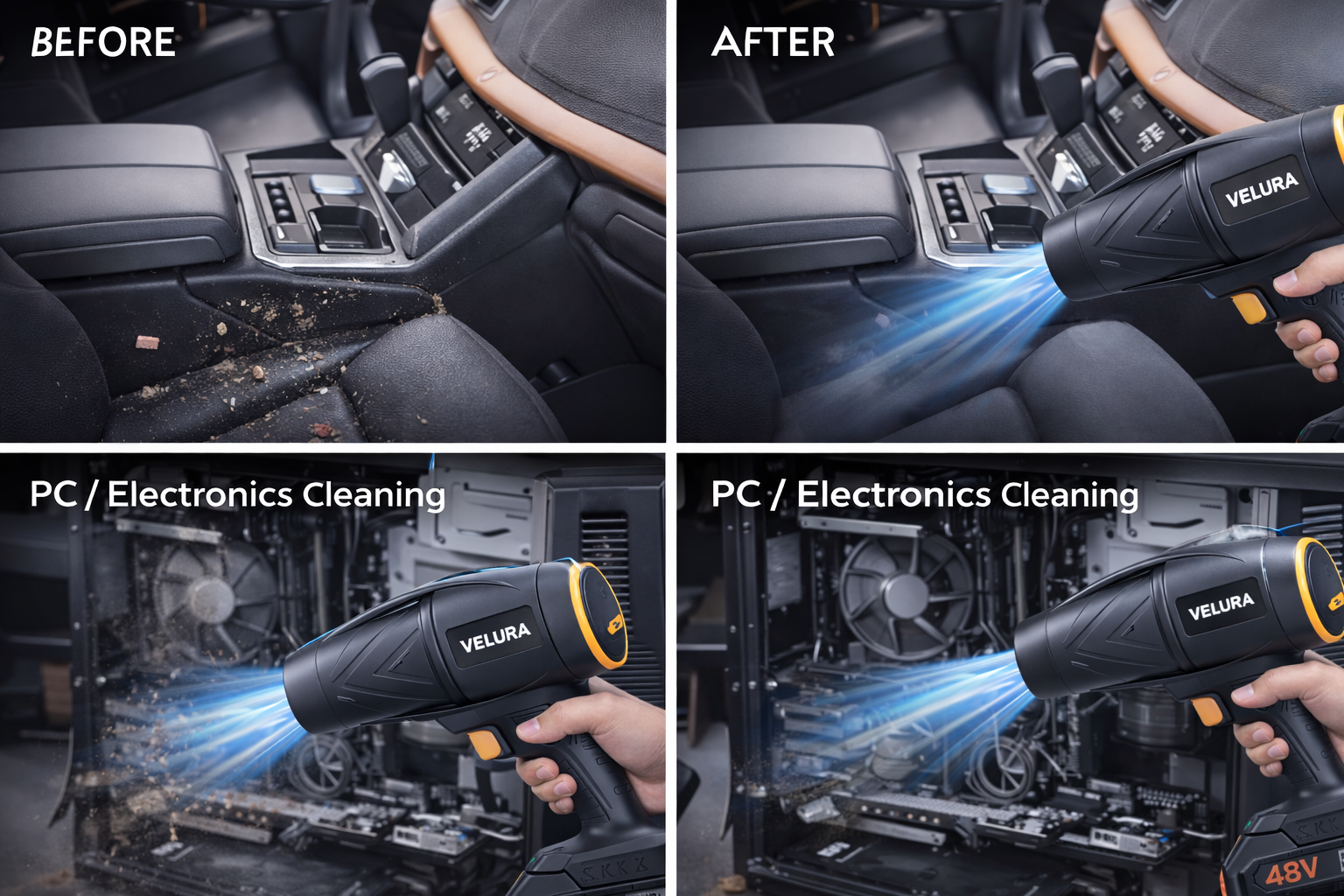 Velura High-Power Rechargeable Air Blower – Portable Cordless Dust Cleaning Machine for Car, Home & Electronics