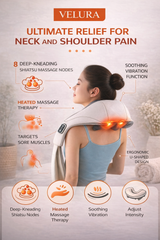 VELURA Shoulder & Neck Massager SRK-14 – Deep Kneading Shiatsu Massage with Heat Therapy