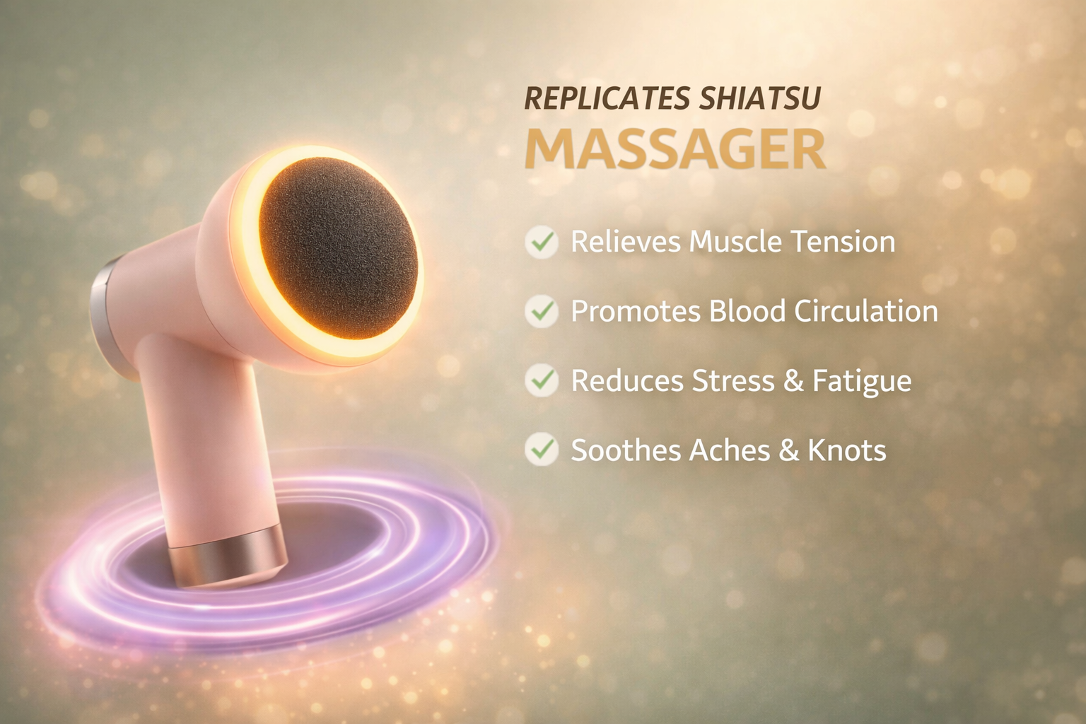 VELURA Shiatsu Massage Gun SRK-11 – Deep Tissue Percussion Massager with 6 Speed Levels & 4 Massage Heads